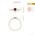 thumbnail image 5 of Angara Natural Ruby Heart Ring with Diamond for Women in 14K Yellow Gold (Size-4mm) – July Birthstone Jewelry | Solitaire Ruby Ring (Ring Size - 8), 5 of 9