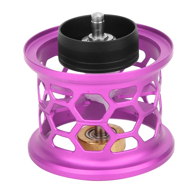 Carrete de pesca morado mejorado para fundición, accesorios de bricolaje, copa de alambre de carrete acortado metálico