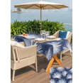 thumbnail image 5 of Outdoor Tablecloth with Umbrella Hole for Patio/Picnic/Party/Camping, Navy Blue Palm Leaves Coastal Waterproof Table Cloth Rectangle Table Cover Washable, Summer Tropical Botanical (52"x 70"), 5 of 9