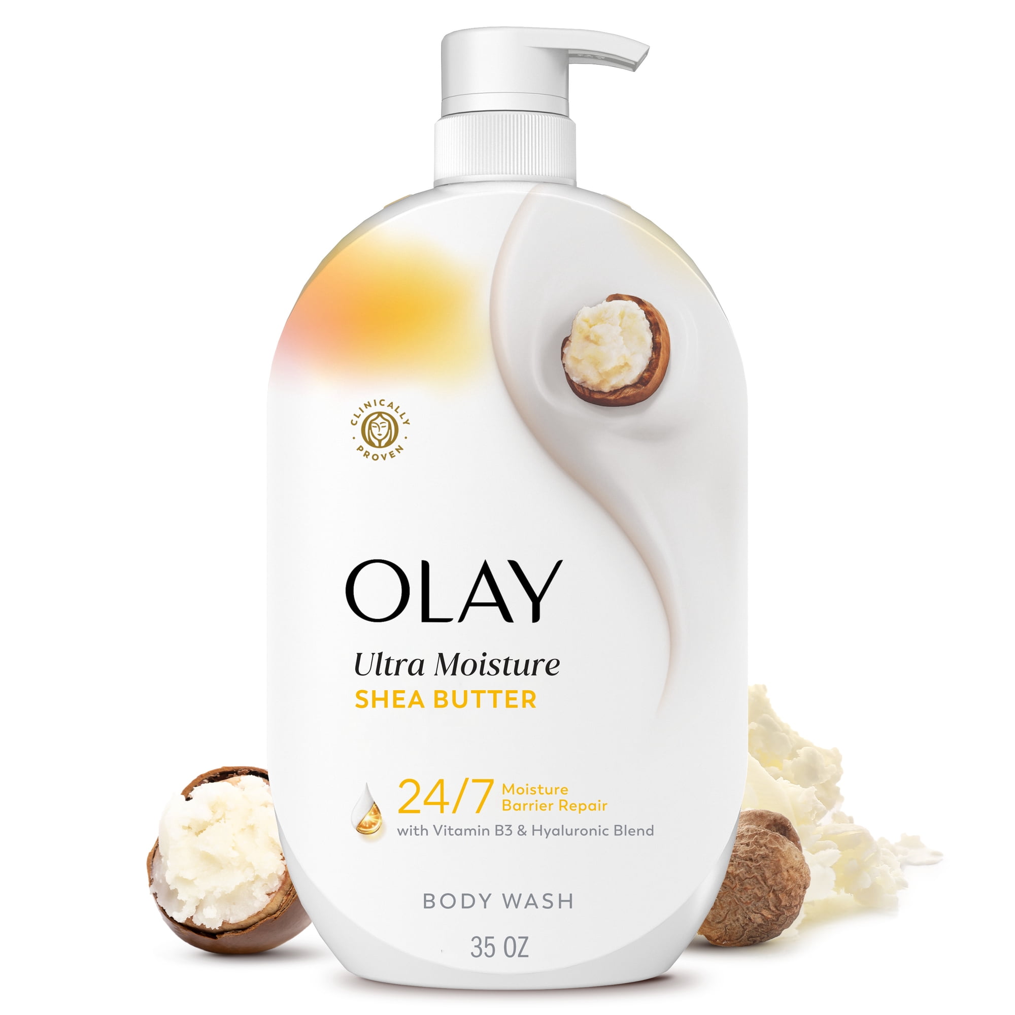 Olay Ultra Moisture Body Wash with Shea Butter, Vitamin B3 and Hyaluronic Blend, 35 fl oz