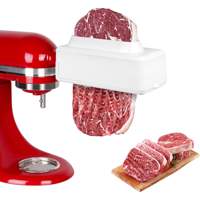 Attache Attendrisseur de Viande pour Tous les Mixeurs sur Socle KitchenAid - Machine à Attendrir en Acier Inoxydable Mise à Jour, Outil Attendrisseur de Viande Robuste et Durable, Lavable au Lave-Vaisselle