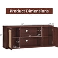 thumbnail image 2 of Boho TV Stand for TVs up to 65", Rattan Entertainment Center with Storage Cabinets & Adjustable Shelves, TV Console Table for Living Room, Walnut, 2 of 7