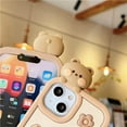 thumbnail image 3 of Cute Phone Case Compatible with iPhone 11, Silicone Camera Lens Protector Cover 3D Retro Kawaii Protective Phone Cases Cover (Bear Cookie, iPhone 11), 3 of 14