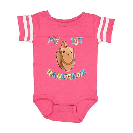 

Inktastic My First Hanukkah with cute dreidel Gift Baby Boy or Baby Girl Bodysuit