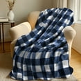 thumbnail image 6 of Kumdkd Christmas Fleece Throw Blankets, Blue & White Plaid Fleece Throw Blanket, Buffalo Plaid Throw Blanket for Couch Sofa Bed, Soft Warm Fuzzy Cozy Plush Checkered Blanket, 6 of 6
