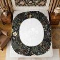 thumbnail image 4 of Manfei Vintage Floral Bird Fitted Sheet Full 3 Pieces,Rustic Botanical Animal Bed Set,1 Fitted Sheet and 2 Pillowcases, 4 of 6