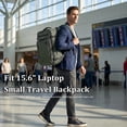 thumbnail image 3 of Business Computer Backpack for Men Travel Carry on Backpacks Fit 15.6" Laptop, Flight Approved Bag with 16 Pockets, Water Resistant Casual Daypack School College 25L, Green, 3 of 10