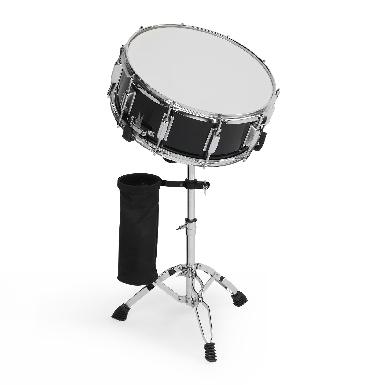 Snare Drum Set with Drumstick Holder, Snare Drum Bag, Strap, Mute Pad & Drum Stick for Beginner Student Black, 14 x 5.5in