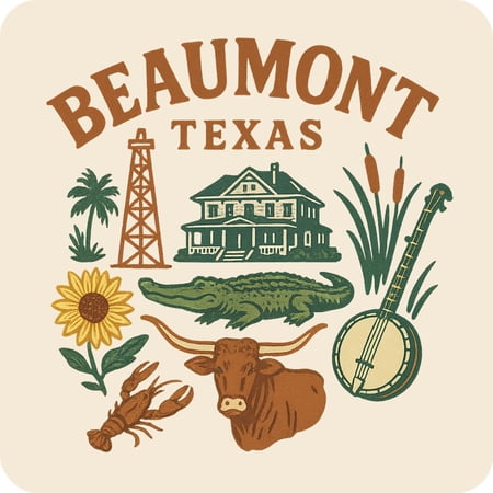 Beaumont Texas Keepsakes Souvenir Vinyl Sticker – Destination Travel Keepsake Collectible (3-Inches Wide)