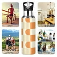 thumbnail image 7 of Yayeee 33oz Insulated Water Bottle Double Wall Stainless Steel with Flip Straw Lid, Orange Checkered Pattern, 7 of 7