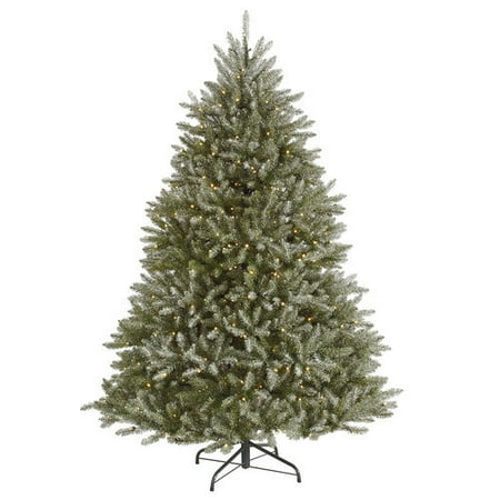 Vickerman Co. 5.5' Green Hampton Fir Artificial Christmas Tree with 400 LED White Lights with Stand and Frosted with Stand