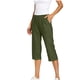 thumbnail image 1 of Pincandy Women's Solid Color Stretch Denim Leggings - 2 Pockets, Loose Skinny Fit with Flared Hem, Perfect for Gym, Workout & Casual Wear, 1 of 7