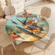 thumbnail image 4 of Aviones de Disney: Equipo de rescate-theme Fitted Round Tablecloths Elastic Edged Table Covers Waterproof Table Cloth for Kitchen Holiday Party Tables Decor 150cm, 4 of 6