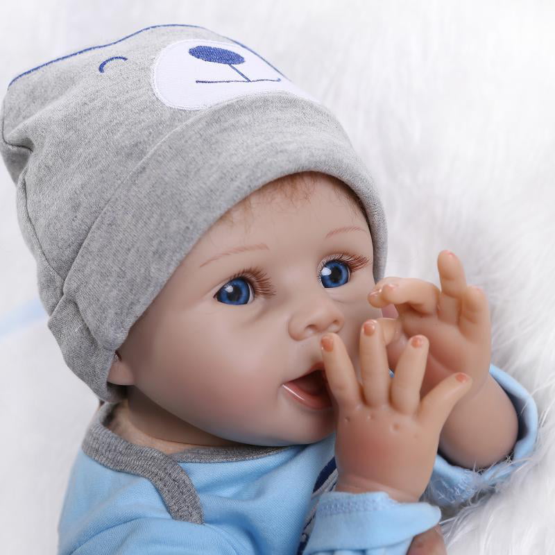 22''Reborn Newborn Dolls Realistic Vinyl Silicone Baby Boy Doll Xmas Toy+Clothes 