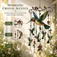 thumbnail image 3 of Hummingbird Wind Chimes, Stained Glass Style Outdoor Wind Chime, Crystal Suncatcher Hanging Decor For Garden, Patio, Yard, Nature Inspired Memorial Gift For Women, 3 of 7