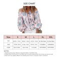 thumbnail image 4 of Blusa de manga con volantes y estampado floral para mujer Camisa elegante holgada informal con cuello en V y hombros descubiertos con manga acampanada, 4 of 4
