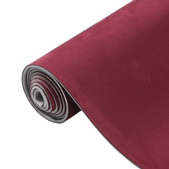 Unique Bargains 150G Suede Headliner Fabric 38"x57" Foam Back for Car Interior Roof Repair Wine Red