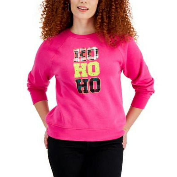 MSRP $50 Style & Co Petite Holiday Graphic Sweatshirt Pink Size Petite XXL