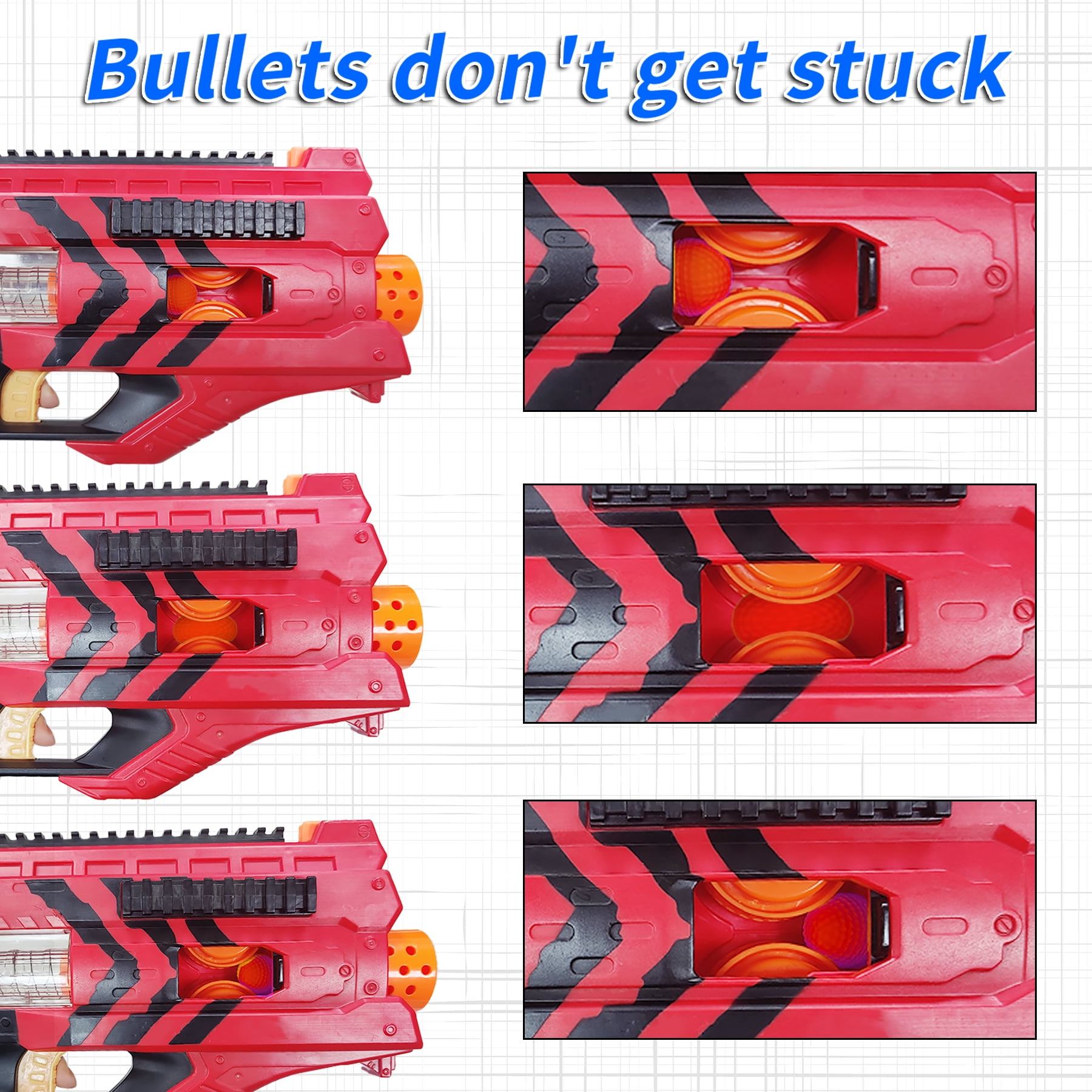 BOROLA 50 Round Refill Pack Compatible for Nerf Rival Blasters(Red)