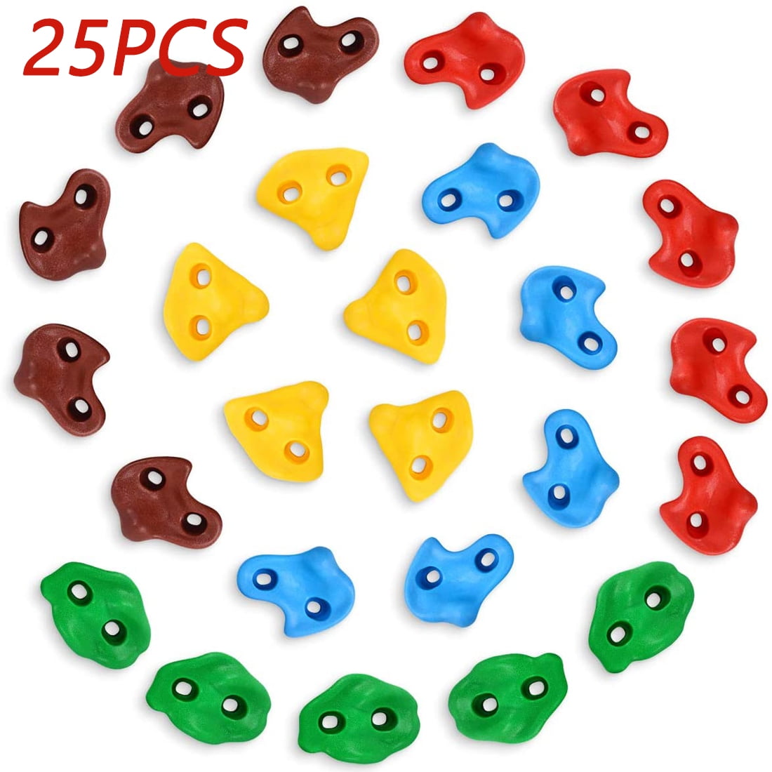 BRIZI LIVING 25 Rock Wall Climbing Holds for Kids Indoor Outdoor Play