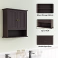 thumbnail image 4 of Semiocthome Bathroom Medicine Cabinet Wood 2 Doors Wall Cabinet over the Toilet Storage in Brown, 4 of 8
