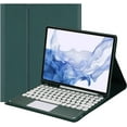 thumbnail image 1 of Funda con teclado táctil para Samsung Galaxy Tab S8/Tab S7 de 11 pulgadas (modelo SM-X700/X706/T870/T875/T878), con portalápices, teclado Bluetooth magnético desmontable, 1 of 7