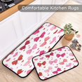 thumbnail image 5 of 2-Piece Kitchen Rugs Set Non-Slip Mats Carpet Floor for Kitchen, Bathroom (19.7"x27.6" & 19.7"x47.2") Red and Pink Bows, 5 of 7