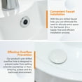 thumbnail image 6 of Small Modern 18"x 12.6" Wall Mount Ceramic Bathroom Corner Sink White Porcelain Sink w/Overflow & Pop-Up Drain, 6 of 8