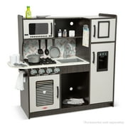 Melissa & Doug Chefs Wooden Pretend Play Kitchen for Kids With “Ice” Cube Dispenser – Charcoal Gray - FSC Certified
