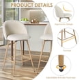 thumbnail image 5 of Homy Casa 26" Swivel Counter Height Bar Stools, Set of 2, Kitchen Island Chairs Cream Beige, 5 of 10