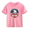 thumbnail image 5 of ITSAME Girls 4th of July T-Shirts Independence Day Short Sleeve Tops Kids American Flag Graphic Tee Pink Size 5-6, 5 of 5