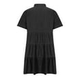 thumbnail image 6 of Ashirexll Midi Dresses for Women, Casual Dresses for Women, Solid Color Short Sleeve Linen Loose Dress With Pockets, 6 of 7
