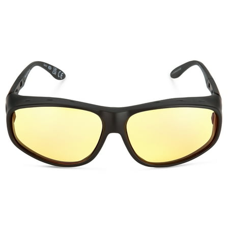 Polar Optics Sport Unisex FO-030 Square Fits Over Night Drivers Black and Yellow