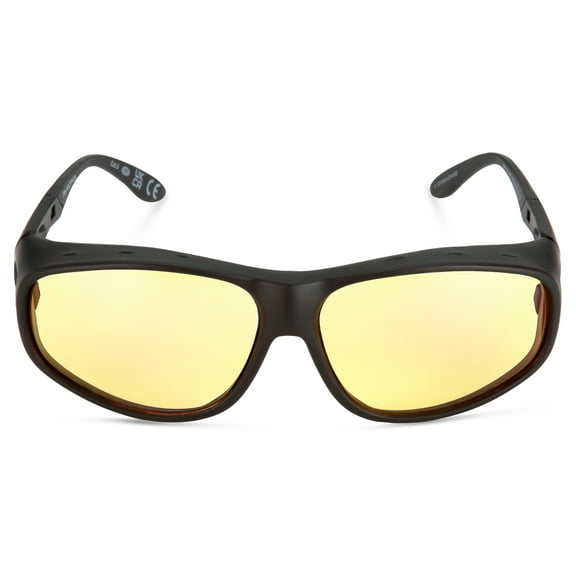 Polar Optics Sport Unisex FO-030 Square Fits Over Night Drivers Black and Yellow