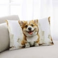 thumbnail image 2 of Cute Puppy Throw Pillow Cover 20 x 36 Inch Decorative Pillow Cover Simple Funny Brown Dog Animal Portrait Lumbar Pillowcase Seasonal Rectangle Cushion Case for Couch Sofa Bed Living Room, 2 of 7