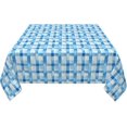 thumbnail image 4 of Square Tablecloth 52 x 52 Inch, Watercolor Blue Checkered Square Table Covers Heat Resistant Table Cover Fabric Table Cloth for Buffet Table, Parties, Holiday Dinner, Wedding, 4 of 8
