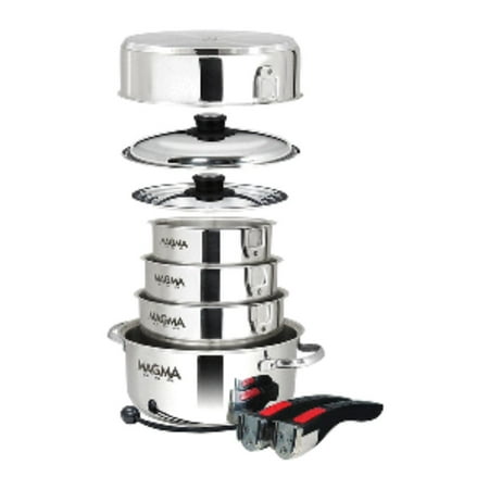 Magma Products 10 Piece Stainless Steel Gourmet Nesting Kitchen Cookware Set