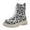 Beige, variant on Fesfesfes Platform Boots for Young Ladies Ladies And Winter Sponge Cake Thick Bottom Round Toe Leopard Print British Fashion Heel Ankle Boots 9(42)