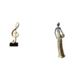 thumbnail image 1 of Figura de nota musical de resina, escultura de escritorio, estatua de una mujer tribal africana, pieza de arte coleccionable, adorno único ideal para, 1 of 8