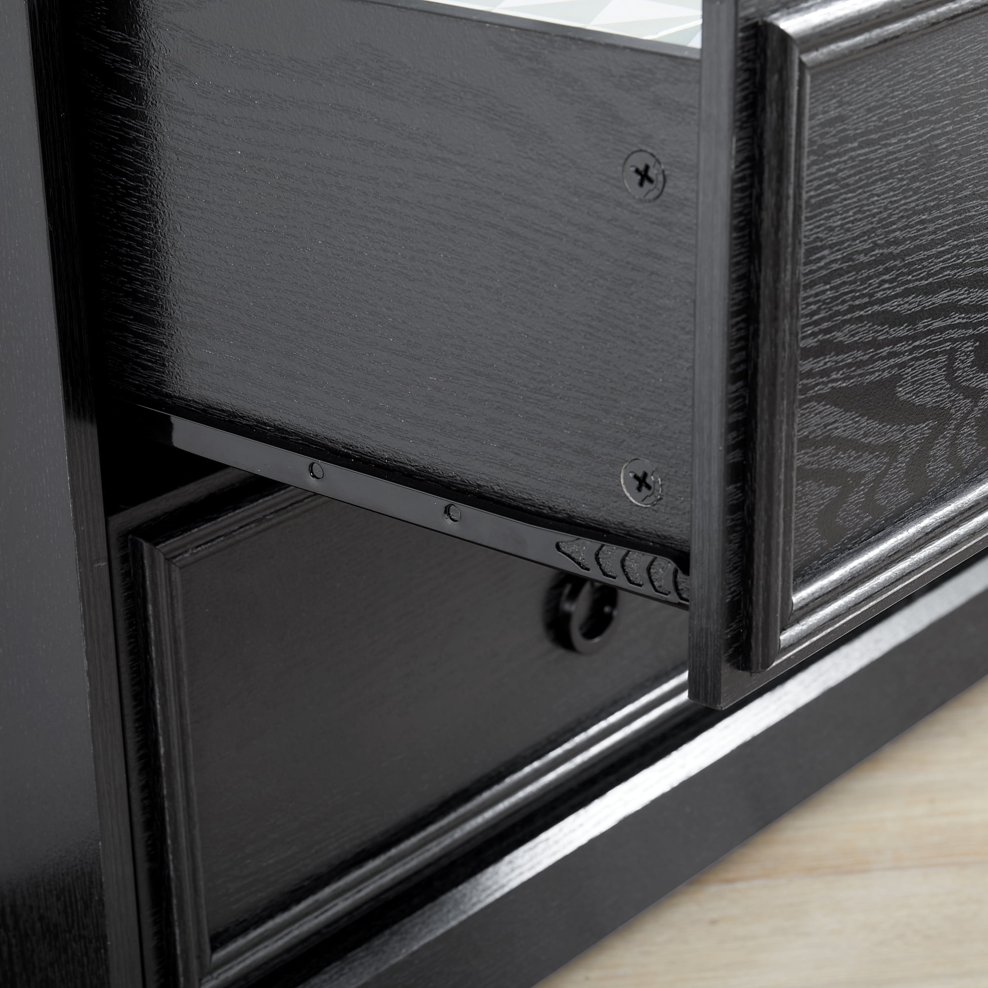 Leumius Modern Farmhouse 6 Drawer Dresser,Wooden Chest of Drawers with 6 Storage Drawers for Bedroom,Black