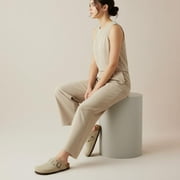 Cushionaire Hana Womens Clogs | Comfortable Vegan Suede Clogs for Women | Slip On Potato Shoes with Cork Footbed & Arch Support | Memory Foam, Wide Widths Available