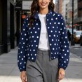 thumbnail image 5 of Enjoytime Polka Dots Jackets for Women Long Sleeve Zip Up Lightweight Coat Fall Plus Size Fashion Work Casual Outerwear, 5 of 7
