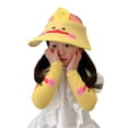thumbnail image 4 of Children Summer Hat with Sleeves Cartoon Sun Protection Cap Set Wide Brim Beach Cap with Sleeves, 4 of 5