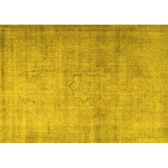 Ahgly Company Indoor Rectangle Persian Yellow Traditional Area Rugs, 8' x 10'