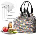 thumbnail image 4 of Pioneer Flower Floral Print Pattern Drawstring Lunch Bag Women - Drawstring Lunch Bag Insulated for Work Office - Stain-Resistant Large Lunchbags for Women with Multi-Pockets, 4 of 6