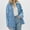 Light Blue, variant on Cropped Jean Jacket for Women Women's Retro Long Sleeved Denim Jacket Blue Big Pocket Loose Casual Shirt