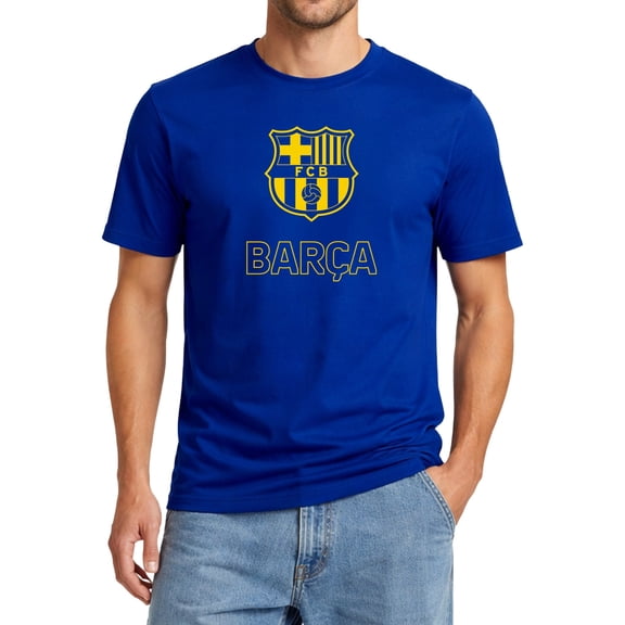 Icon Sports Officially Licensed FC Barcelona Cotton T-Shirt - Unisex Adult - FCB94CT Blue M