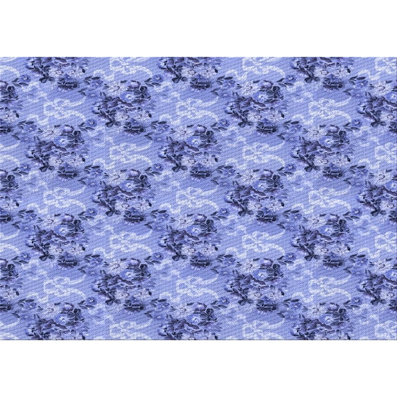 Ahgly Company Indoor Rectangle Patterned Jeans Blue Area Rugs, 2' x 5'