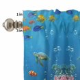 thumbnail image 4 of Funny Giraffes Diving Curtain Valances Set Seafloor Corals Fish Oceans Modern Kitchen Curtains 24&nbsp;inch Length Rod Pocket Valance and Tiers 3 Piece Set Small Bedroom Bathroom Laundry Decor, 4 of 9