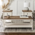 thumbnail image 2 of Walker Edison Modern Farmhouse Distressed White Accent Table Set, 2 of 9